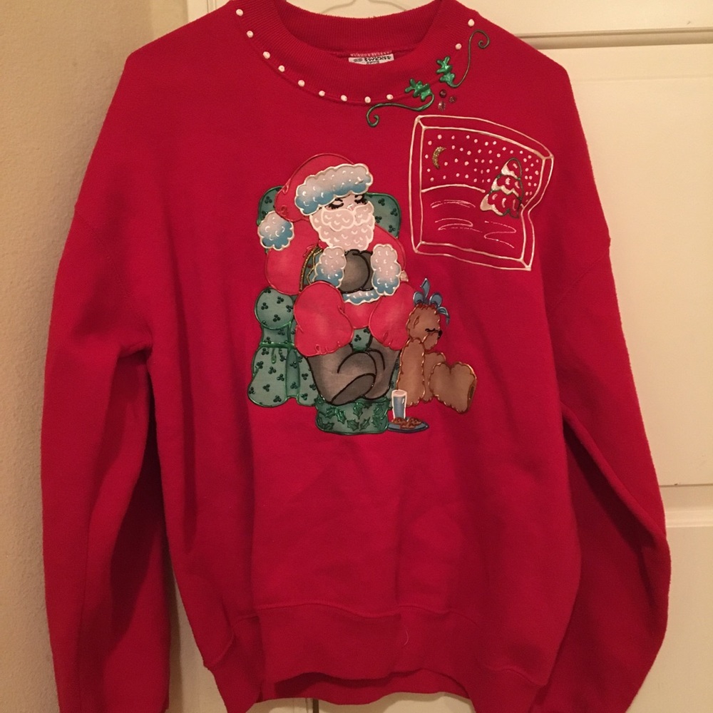 Red Christmas vintage crewneck sweater